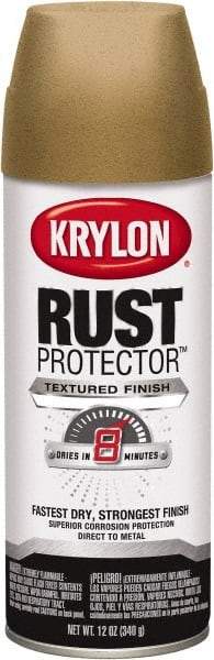 Krylon - Khaki (Color), 12 oz Net Fill, Textured, Rust Proof Enamel Spray Paint - 25 Sq Ft per Can, 12 oz Container - Exact Industrial Supply