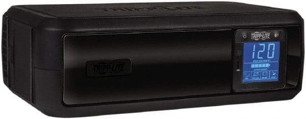 Tripp-Lite - 15 Amp, 650 VA, Tower Mount Line Interactive Backup Uninterruptible Power Supply - Backup 3.2 min with Full Load & 12 min with Half Load, 120 VAC Input & Output, 350 Watt Output, 1 Phases, 6 Outlets - Exact Industrial Supply