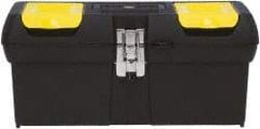 Stanley - 1 Drawer 1 Tray Tool Box - 16" Wide x 8-3/16" Deep x 7-3/16" High, Plastic, Black/Yellow - Exact Industrial Supply