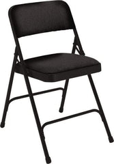 NPS - 18-3/4" Wide x 20-1/4" Deep x 29-1/2" High, Fabric Folding Chair with Fabric Padded Seat - Midnight Black - Exact Industrial Supply