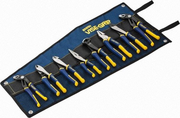 Irwin - 8 Piece Plier Set - Comes in Tool Roll - Exact Industrial Supply