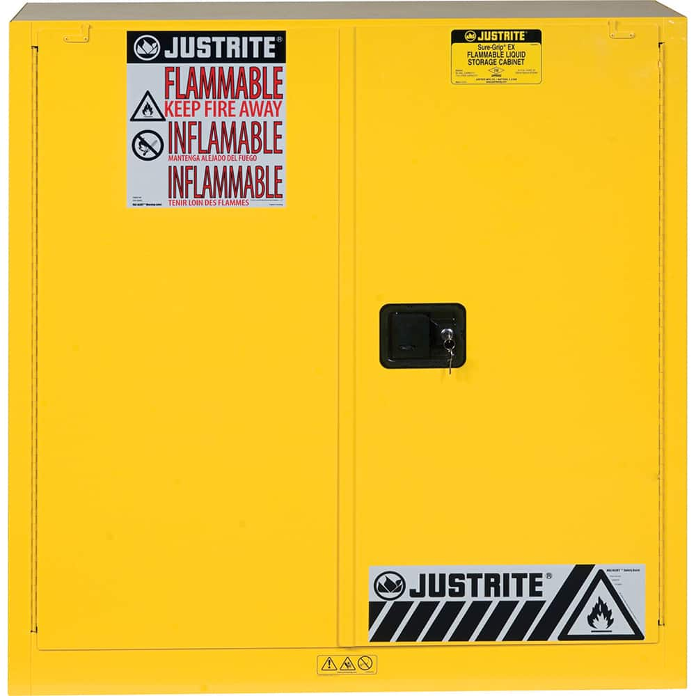 Justrite - 2 Door 3 Shelf 40 Gal Safety Cabinet for Paint & Ink - Exact Industrial Supply