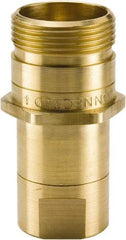 Parker - 1 NPTF Brass Hydraulic Hose Female Pipe Thread Nipple - 3,000 psi, 50 GPM - Exact Industrial Supply