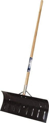 True Temper - 24 Inch Wide Blade x 11 Inch High Blade Pusher Snow Shovel - 45 Inch Long Wood Handle - Exact Industrial Supply