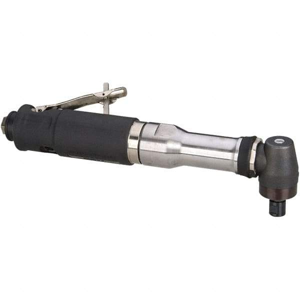 Dynabrade - 1/4" Collet, Angle Handle, Air Angle Die Grinder - 12,000 RPM, Rear Exhaust, 40 CFM, 0.7 hp, 90 psi, 1/4 NPT Inlet - Exact Industrial Supply