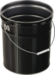 Vestil - 5 Gal Black Steel Pail - 13-3/8" High - Exact Industrial Supply