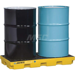Justrite - Spill Pallets, Platforms, Sumps & Basins; Type: EcoPolyBlend? Accumulation Centers ; Number of Drums: 2 ; Sump Capacity (Gal.): 24.00 ; Load Capacity (Lb.): 2500.000 ; Material: Polyethylene ; Height (Inch): 5.5 - Exact Industrial Supply