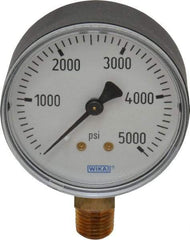 Wika - 2-1/2" Dial, 1/4 Thread, 0-5,000 Scale Range, Pressure Gauge - Lower Connection Mount, Accurate to 3-2-3% of Scale - Exact Industrial Supply