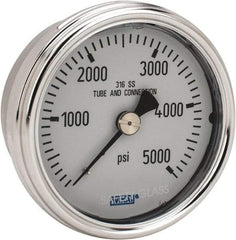 Wika - 2-1/2" Dial, 1/4 Thread, 0-5,000 Scale Range, Pressure Gauge - Center Back Connection Mount, Accurate to 2-1-2% of Scale - Exact Industrial Supply