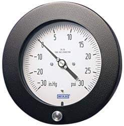 Wika - 4-1/2" Dial, 1/4 Thread, 0-1,000 Scale Range, Pressure Gauge - Lower Back Connection Mount, Accurate to 0.5% of Scale - Exact Industrial Supply