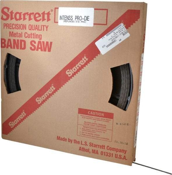 Starrett - 1/4" x 100' x 0.025" Bi-Metal Band Saw Blade Coil Stock - 14 to 18 TPI, Toothed Edge, Straight Form, Wavy Set, No Rake Angle, Variable Pitch, Contour Cutting - Exact Industrial Supply