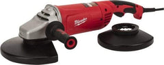 Milwaukee Tool - 7 & 9" Wheel Diam, 6,000 RPM, Corded Angle & Disc Grinder - 5/8-11 Spindle, 120 Volts, 15 Amps, Front Exhaust - Exact Industrial Supply