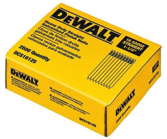 DeWALT - 16 Gauge 1-1/4" Long Finishing Nails for Power Nailers - Grade 2 Steel, Galvanized Finish, Straight Stick Collation - Exact Industrial Supply