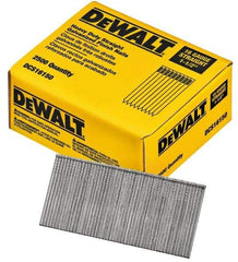 DeWALT - 16 Gauge 1-1/2" Long Finishing Nails for Power Nailers - Grade 2 Steel, Galvanized Finish, Straight Stick Collation - Exact Industrial Supply
