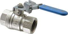 Value Collection - 1" Pipe, Full Port, Brass UL Listed Ball Valve - 1 Piece, Inline - One Way Flow, FNPT x FNPT Ends, Locking Lever Handle, 600 WOG - Exact Industrial Supply