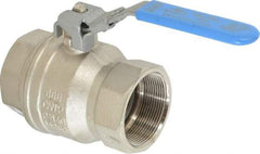 Value Collection - 2" Pipe, Full Port, Brass UL Listed Ball Valve - 1 Piece, Inline - One Way Flow, FNPT x FNPT Ends, Locking Lever Handle, 600 WOG - Exact Industrial Supply