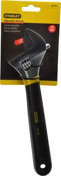 Stanley - 1-3/8" Jaw Capacity, 10" Standard Adjustable Wrench - Steel, Chrome Finish, 10-1/4" OAL - Exact Industrial Supply