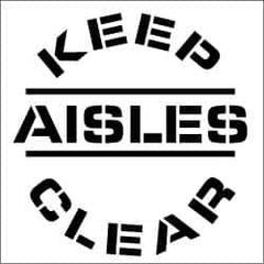 NMC - Keep Aisles Clear Stencil - 0.06 Inch Thick, Polyethylene, English - Exact Industrial Supply