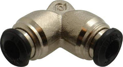Alpha Technologies - 5mm Outside Diam, Nickel Plated Brass Push-to-Connect Tube Union Elbow - 250 Max psi, Tube to Tube Connection, Buna O-Ring - Exact Industrial Supply