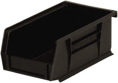 Akro-Mils - 10 Lb. Load Capacity, 7-3/8" Deep, Black Polymer Hopper Stacking Bin - 3" High x 4-1/8" Wide x 7-3/8" Long - Exact Industrial Supply