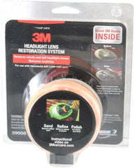 3M - 3 Piece Automotive Headlight Lens Restoration System Kit - Sanding Discs, Polishing Pad, Compound - Exact Industrial Supply