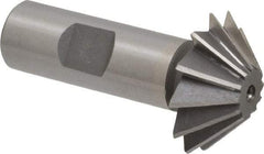 Value Collection - 1-1/2" Diam x 1/2" Width of Cut, 45° Included Angle, Shank Connection, Cobalt Single Angle Cutter - 3/4" Shank Diam, 2-3/4" Overall Length, Right Hand Cut, Uncoated - Exact Industrial Supply