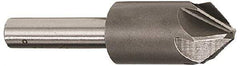 Interstate - 3/4" Head Diam, 1/2" Shank Diam, 6 Flute 90° Cobalt Countersink - Bright Finish, 2-3/4" OAL, Single End, Straight Shank, Right Hand Cut - Exact Industrial Supply