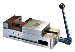Interstate - 6" Jaw Width, 5-1/2" Jaw Opening Capacity, Horizontal Stationary Machine Vise - Manual Operation, 6,600 Lb Capacity, 1 Station, 17" Long x 4.8" High x 1-3/4" Deep, 1-3/4" Jaw Height, Ductile Iron - Exact Industrial Supply