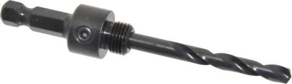 Lenox - 9/16 to 1-3/16" Tool Diam Compatibility, Straight Shank, Carbon Steel Integral Pilot Drill, Hole Cutting Tool Arbor - 25/64" Min Chuck, Hex Shank Cross Section, Quick-Change Attachment, For Hole Saws 5L - Exact Industrial Supply