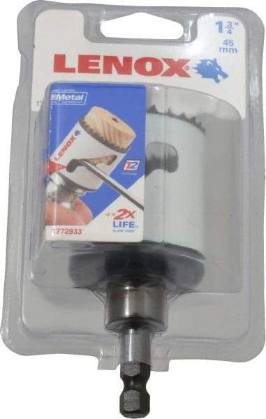 Lenox - 1-3/4" Diam, 1-9/16" Cutting Depth, Hole Saw - Bi-Metal Saw, Toothed Edge - Exact Industrial Supply