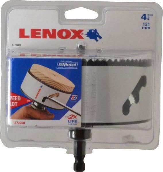 Lenox - 4-3/4" Diam, 1-9/16" Cutting Depth, Hole Saw - Bi-Metal Saw, Toothed Edge - Exact Industrial Supply