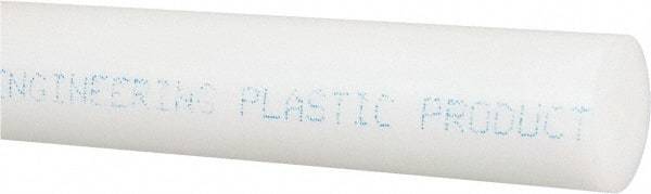 Made in USA - 8' Long, 1-5/8" Diam, Acetal Plastic Rod - Natural (Color) - Exact Industrial Supply