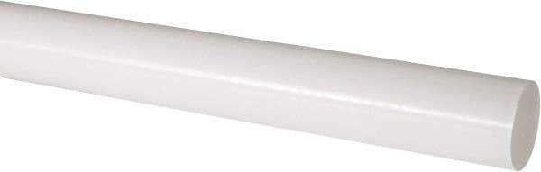 Made in USA - 4' Long, 2-1/2" Diam, Acetal Plastic Rod - Natural (Color) - Exact Industrial Supply