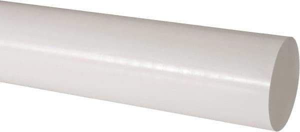 Made in USA - 4' Long, 3" Diam, Acetal Plastic Rod - Natural (Color) - Exact Industrial Supply