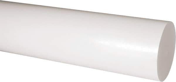 Made in USA - 2' Long, 3-1/2" Diam, Acetal Plastic Rod - Natural (Color) - Exact Industrial Supply
