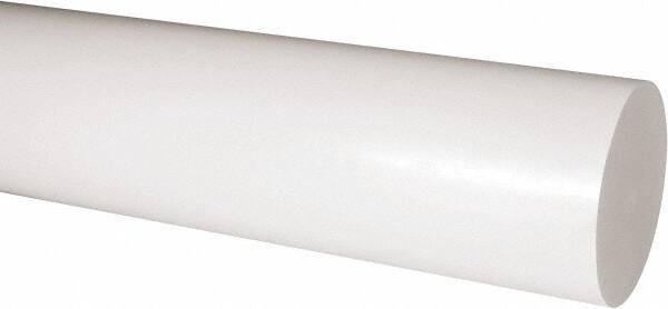 Made in USA - 2' Long, 4" Diam, Acetal Plastic Rod - Natural (Color) - Exact Industrial Supply