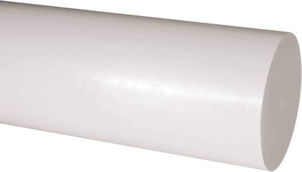 Made in USA - 2' Long, 4-1/2" Diam, Acetal Plastic Rod - Natural (Color) - Exact Industrial Supply