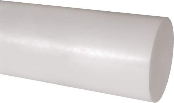 Made in USA - 1' Long, 5-1/2" Diam, Acetal Plastic Rod - Natural (Color) - Exact Industrial Supply