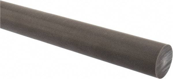 Made in USA - 4' Long, 1-1/4" Diam, Acetal (PTFE-Filled) Plastic Rod - Brown - Exact Industrial Supply