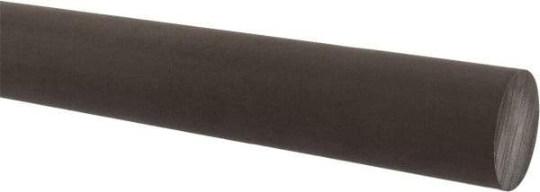 Made in USA - 4' Long, 1-1/2" Diam, Acetal (PTFE-Filled) Plastic Rod - Brown - Exact Industrial Supply