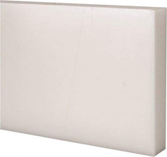 Made in USA - 4 Ft. Long x 4 Inch Wide x 3/4 Inch High, Acetal, Rectangular Plastic Bar - Natural - Exact Industrial Supply
