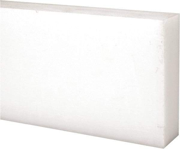 Made in USA - 4 Ft. Long x 3 Inch Wide x 1 Inch High, Acetal, Rectangular Plastic Bar - Natural - Exact Industrial Supply