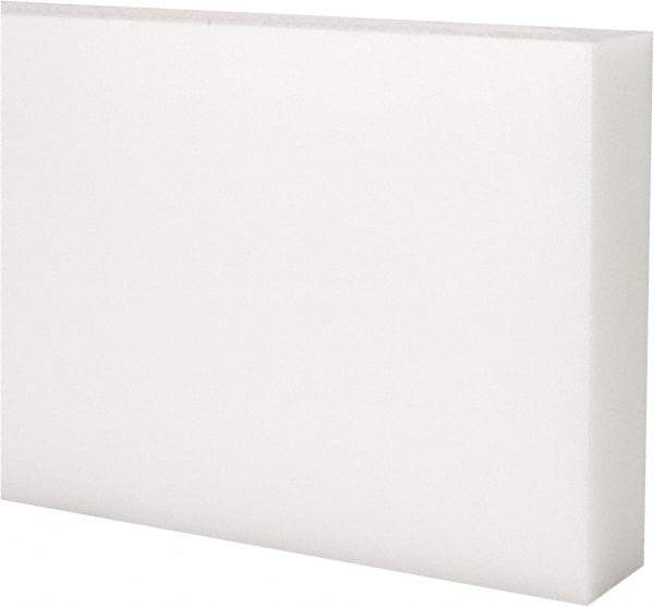 Made in USA - 4 Ft. Long x 4 Inch Wide x 1 Inch High, Acetal, Rectangular Plastic Bar - Natural - Exact Industrial Supply