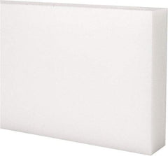 Made in USA - 4 Ft. Long x 4 Inch Wide x 1 Inch High, Acetal, Rectangular Plastic Bar - Natural - Exact Industrial Supply