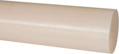 Made in USA - 1' Long, 2" Diam, PVDF Plastic Rod - White - Exact Industrial Supply