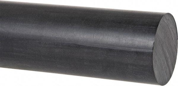 Made in USA - 4' Long, 1-3/4" Diam, PPO (Noryl) Plastic Rod - Black - Exact Industrial Supply
