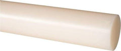 Made in USA - 8' Long, 1-5/8" Diam, Nylon 6/6 Plastic Rod - Natural (Color) - Exact Industrial Supply