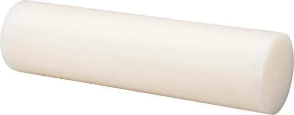Made in USA - 2' Long, 4-3/4" Diam, Nylon 6/6 Plastic Rod - Natural (Color) - Exact Industrial Supply