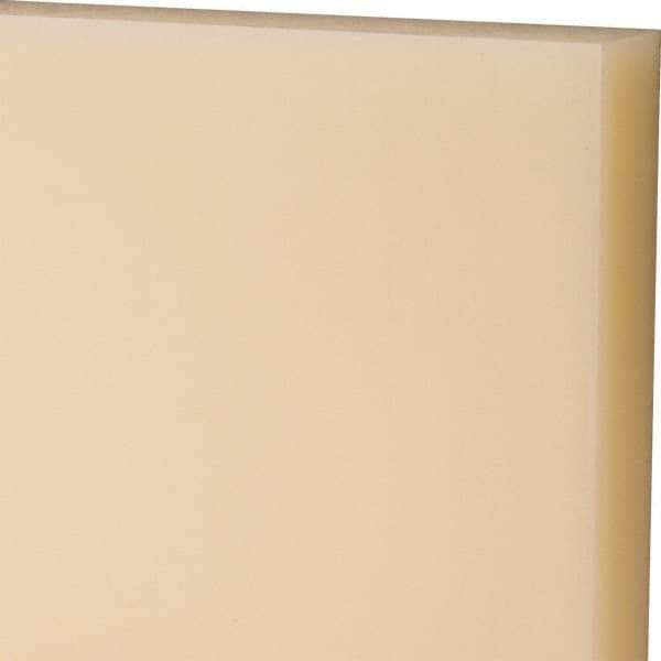 Made in USA - 3/4" Thick x 12" Wide x 2' Long, Nylon 6/6 Sheet - Natural - Exact Industrial Supply