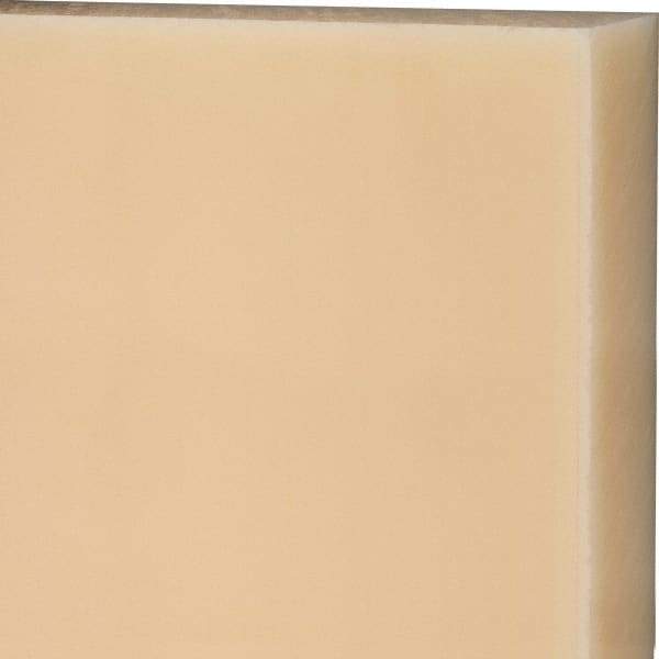 Made in USA - 2" Thick x 12" Wide x 1' Long, Nylon 6/6 Sheet - Natural - Exact Industrial Supply